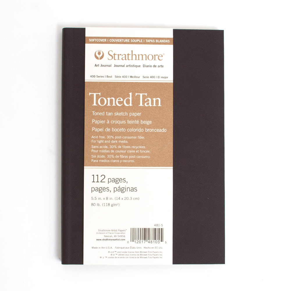 Strathmore, Softbound, 80#, Toned Tan, Sketchbook, 128 Page